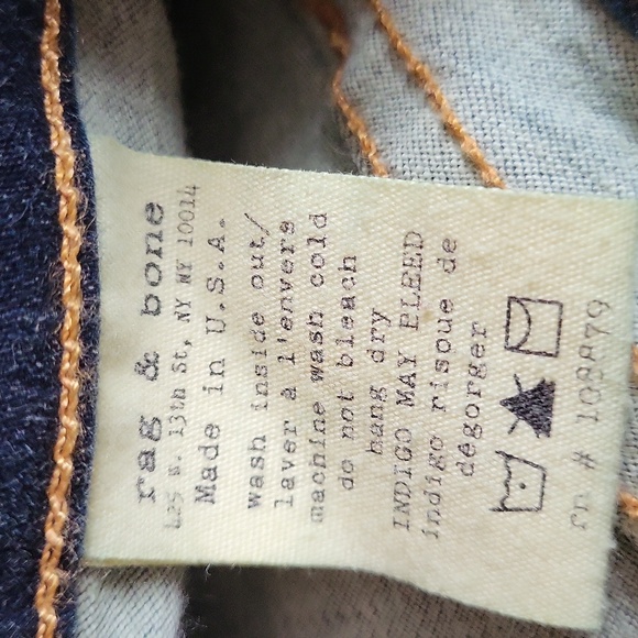 Rag & Bone dark wash denim legging. Size 30. - Picture 6 of 9